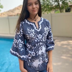 Vintage Handmade Mexican Embroidered Tunic